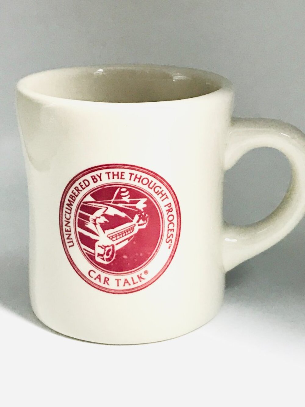 Car Talk Radio Show Mug NPR Right Left Hand English Latin Ceramic Vintage Red